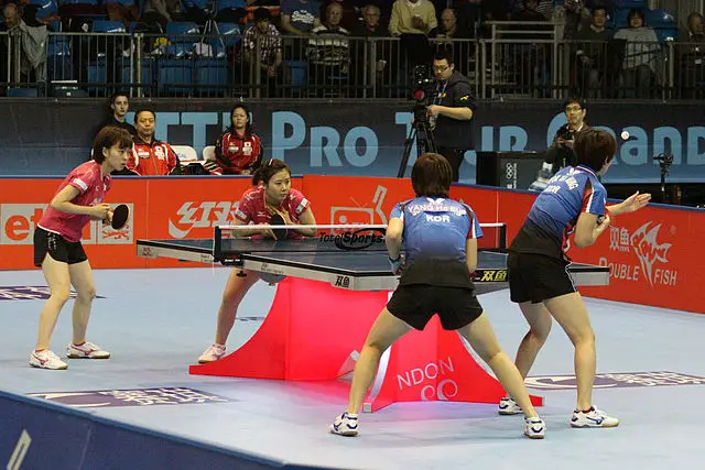 Chinese women's doubles table tennis