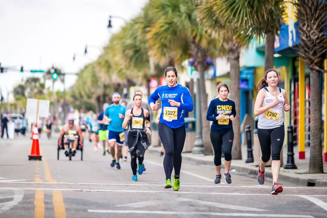several women running a marathon