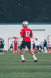 Tom Brady practicing as a New England Patriot